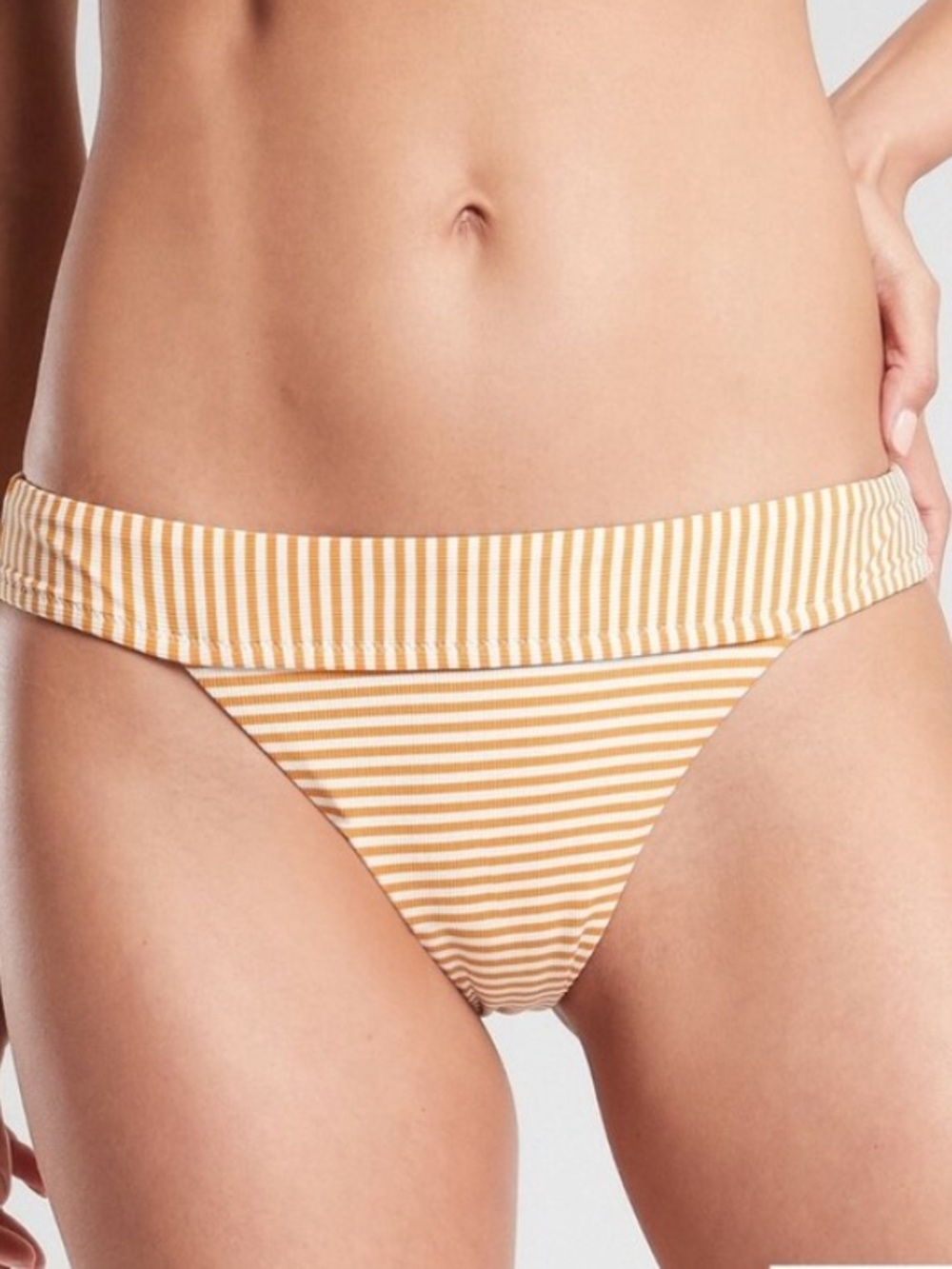 Athleta Orange rib Stripe Bikini Bottom